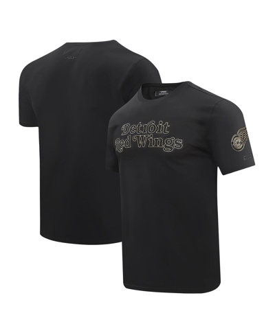 Pro Standard Men's  Black Detroit Red Wings Wordmark T-shirt