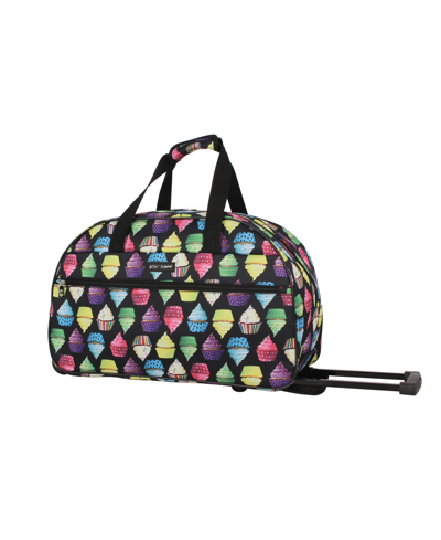 Betsey Johnson Carry-on Softside Rolling Duffel Bag In Cupcake