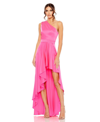 Mac Duggal One Shoulder High Low A Line Gown In Hot Pink