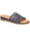 Bella Vita Women's Italy Cas-italy Italy Slide Sandals In Navy Kidsuede Italian Leather