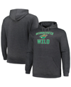 PROFILE MEN'S PROFILE HEATHER CHARCOAL MINNESOTA WILD BIG AND TALL ARCH OVER LOGO PULLOVER HOODIE