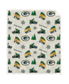 PEGASUS HOME FASHIONS PEGASUS GREEN BAY PACKERS HOLIDAY TRUCK REPEAT 50" X 60" SHERPA FLANNEL FLEECE BLANKET