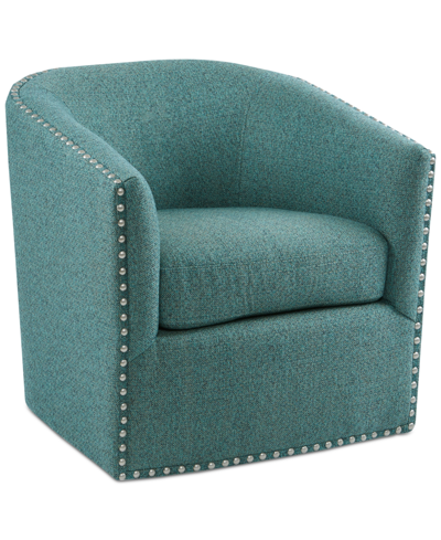 Madison Park Tyler Swivel Chair In Teal Multi