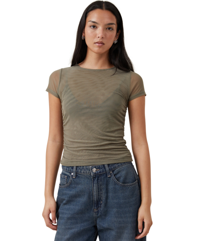 Cotton On Women's Becca Gathered Short Sleeve T-shirt In Woodland