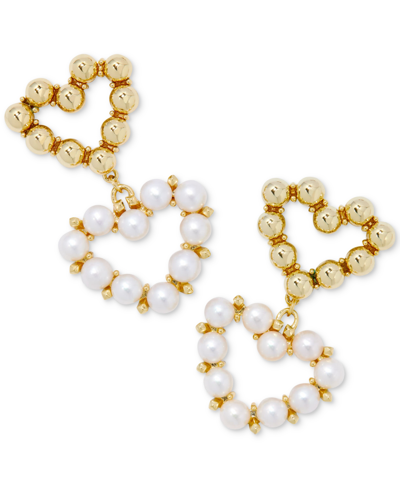 Kendra Scott Gold-tone Ashton Heart Drop Earrings In White Pearl