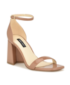 Nine West Ilea Patent Ankle Strap Sandal In Medium Natural Patent