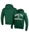 CHAMPION MEN'S CHAMPION GREEN MICHIGAN STATE SPARTANS BASKETBALL ICON POWERBLEND PULLOVER HOODIE