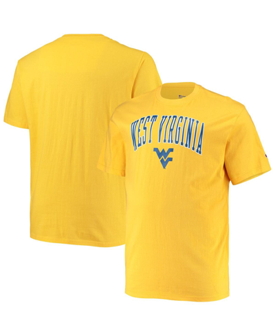 Champion Men's  Gold West Virginia Mountaineers Big And Tall Arch Over Wordmark T-shirt