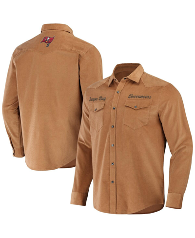 FANATICS MEN'S NFL X DARIUS RUCKER COLLECTION BY FANATICS TAN TAMPA BAY BUCCANEERS WESTERN FULL-SNAP SHIRT