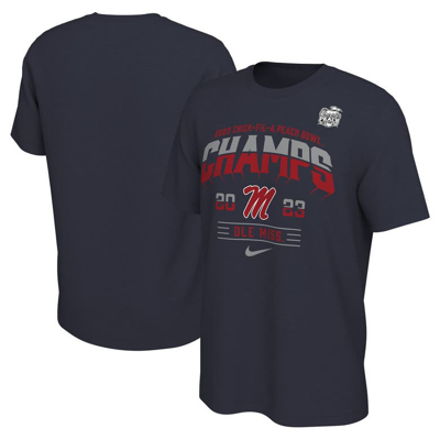 Nike Navy Ole Miss Rebels 2023 Peach Bowl Champions Locker Room T-shirt