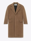 Saint Laurent Brushed Wool-felt Coat In Brown