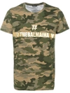 Balmain Camouflage Print Logo T-shirt In Green