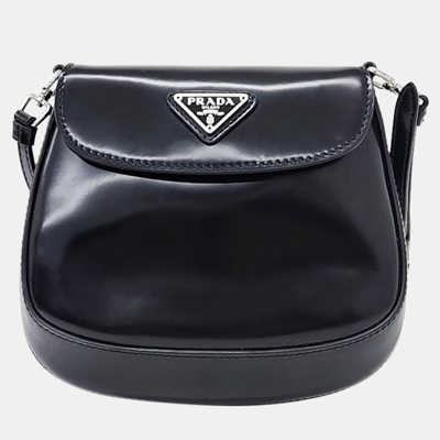 Pre-owned Prada Cleo Brushed Mini Shoulder Bag In Black