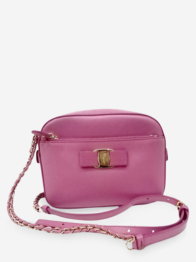Pre-owned Ferragamo Leather Shoulder Bag In Pink