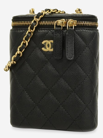 Pre-owned Chanel Leather Shoulder Bag In Black