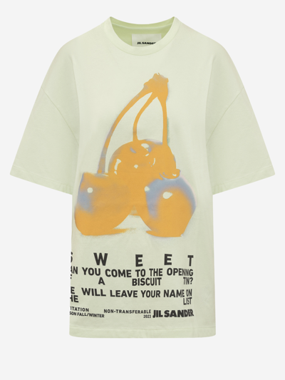 Jil Sander Graphic-print Cotton T-shirt In White