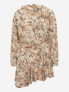 Isabel Marant Tharya Asymmetric Printed Silk Crepe De Chine Mini Dress In Multi