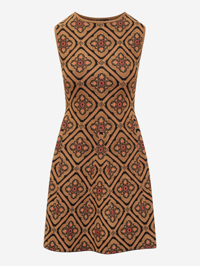 Etro Knitted Dress In Brown