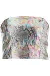 Rotate Birger Christensen Metallic Snakeskin Bandeau Top