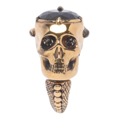 Alexander Mcqueen Skull Embellished Ring In Gold