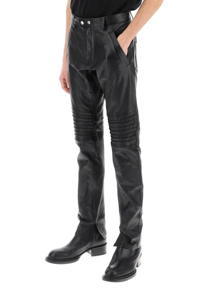 Dsquared2 Rider Leather Pants In Black