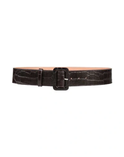 Dries Van Noten Woman Belt Dark Brown Size 34 Soft Leather