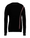 Moncler Men's Tricolor Waffle-knit Sweater In Black