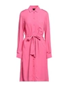 Pinko Woman Midi Dress Magenta Size 12 Acetate, Silk In Magenta