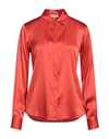 Antonelli Woman Shirt Orange Size 6 Silk, Lycra