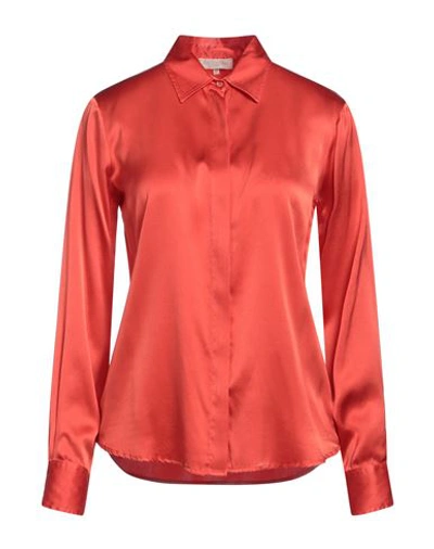 Antonelli Woman Shirt Orange Size 6 Silk, Lycra In Orange