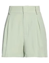 N°21 Woman Shorts & Bermuda Shorts Light Green Size 8 Acetate, Silk