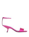 Evangelie Smyrniotaki X Sergio Rossi Woman Sandals Fuchsia Size 10 Textile Fibers In Pink