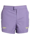 Off-white Man Swim Trunks Light Purple Size Xl Polyester