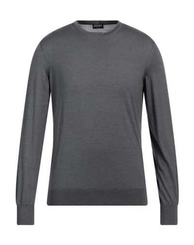 Zegna Man Sweater Grey Size 44 Cashmere, Silk