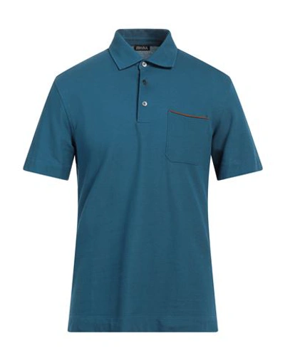 Zegna Man Polo Shirt Deep Jade Size 38 Cotton In Green