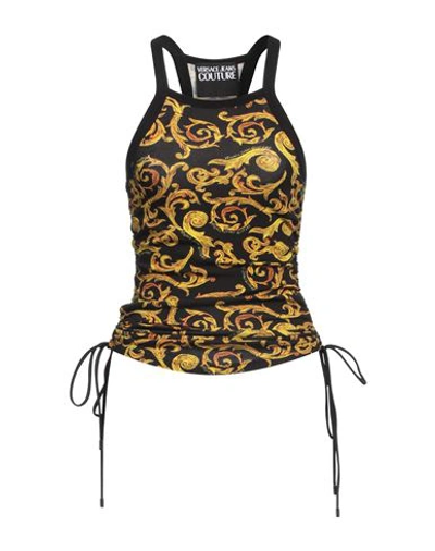 Versace Jeans Couture Woman Tank Top Black Size S Cotton, Elastane