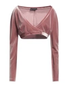 Gio' Guerreri Woman Wrap Cardigans Pastel Pink Size 8 Polyester, Elastane