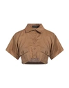 ACTUALEE ACTUALEE WOMAN SHIRT CAMEL SIZE 6 LINEN