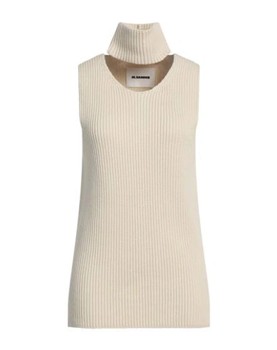 Jil Sander Woman Top Cream Size 4 Cotton, Polyester In White