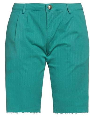 No Lab Woman Shorts & Bermuda Shorts Emerald Green Size 28 Cotton, Elastane