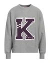 KENZO KENZO MAN SWEATSHIRT LIGHT GREY SIZE L COTTON, ELASTANE