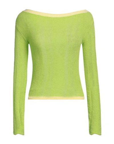 Semicouture Woman Sweater Acid Green Size S Modal, Polyamide