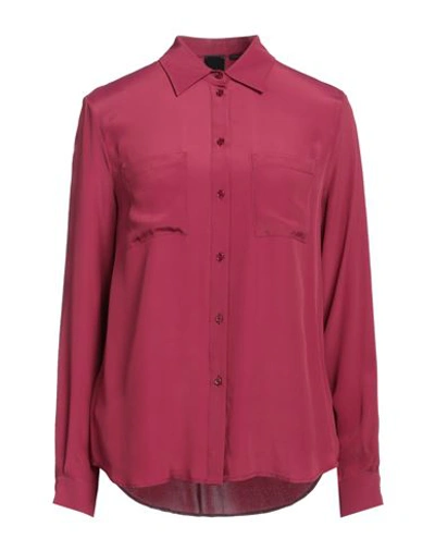 Pinko Woman Shirt Garnet Size 10 Acetate, Silk In Red