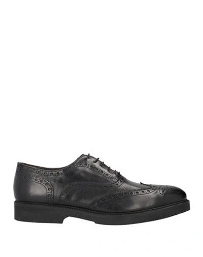 D'74 Man Lace-up Shoes Black Size 12 Leather