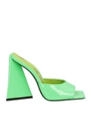 Attico Devon Patent Leather Sandals In Green