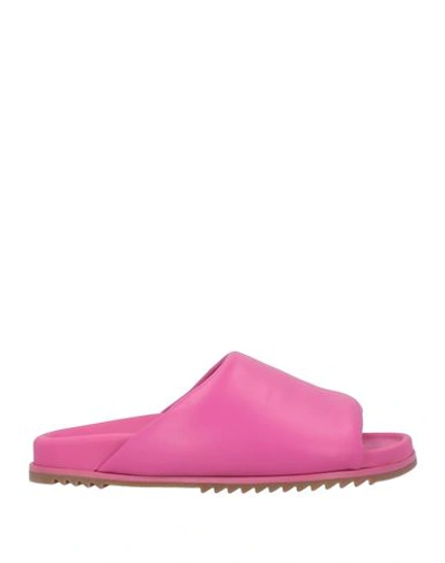 Rick Owens Woman Sandals Magenta Size 10 Soft Leather