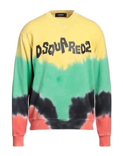 Dsquared2 Man Sweatshirt Yellow Size Xl Cotton