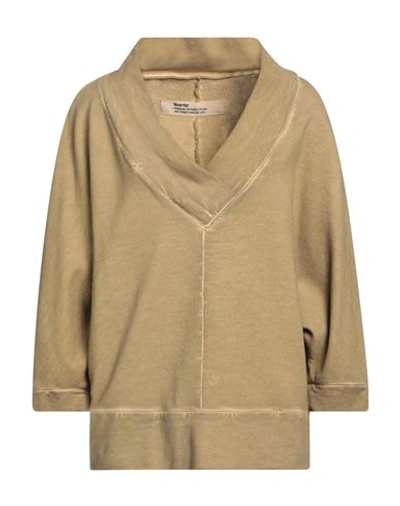 Novemb3r Woman Sweatshirt Khaki Size M Cotton In Beige