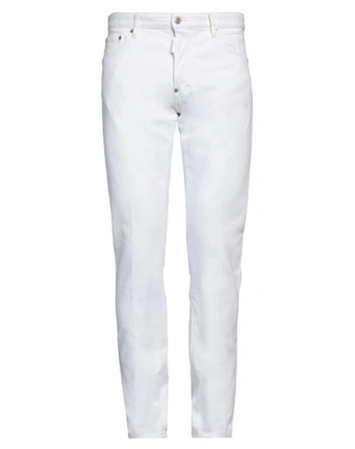 DSQUARED2 DSQUARED2 MAN JEANS WHITE SIZE 38 COTTON, ELASTANE