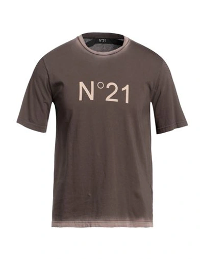 N°21 Man T-shirt Cocoa Size Xxl Cotton In Brown